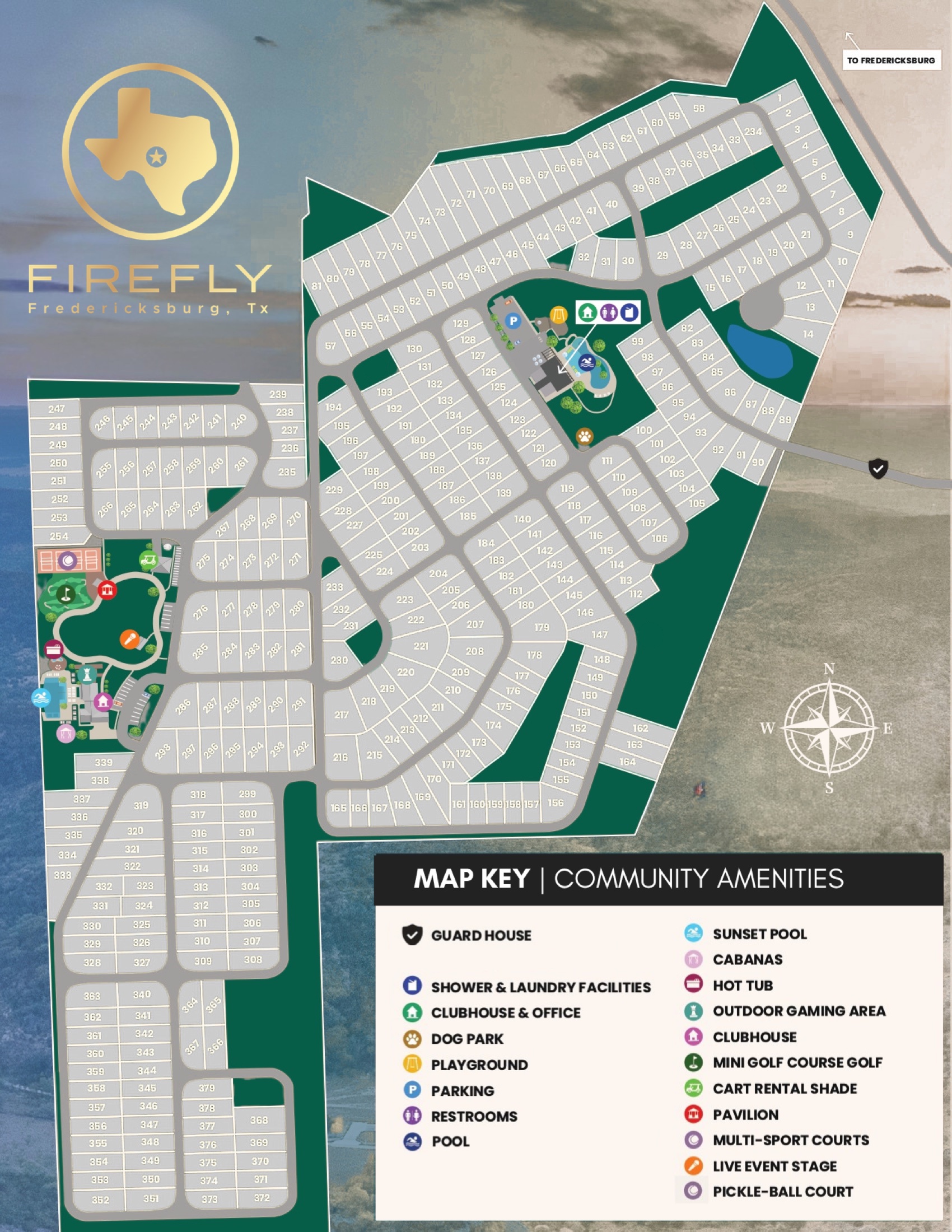 Firefly Hill Country site map